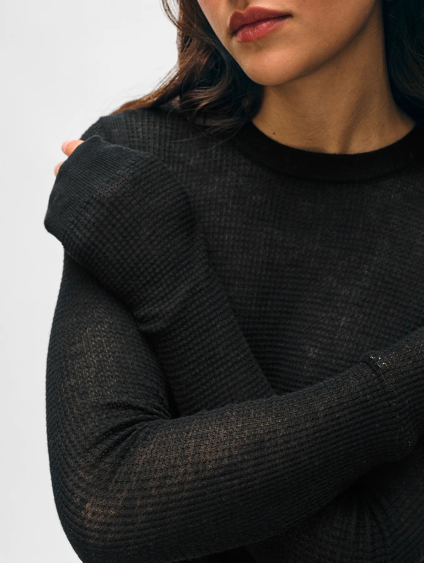 White + Warren Superfine Cashmere Blend Waffle Crewneck 21109