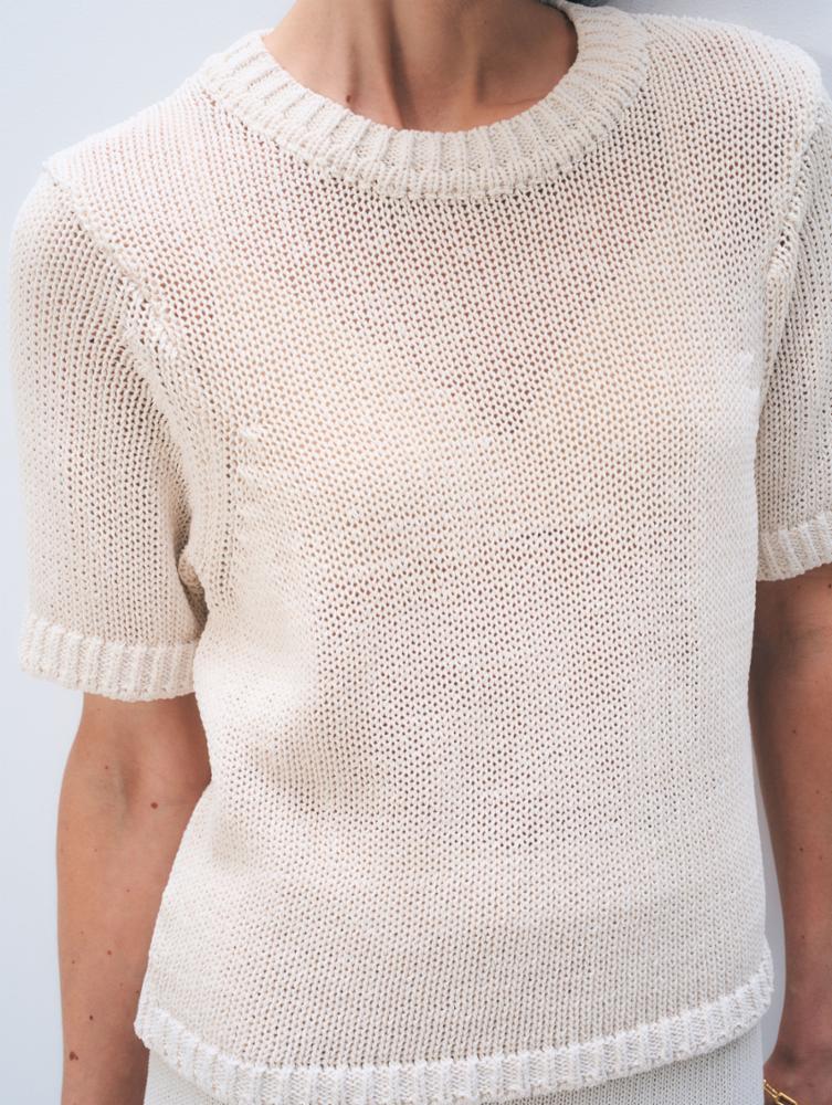White + Warren Luxe Organic Cotton Tape Sweater 21166