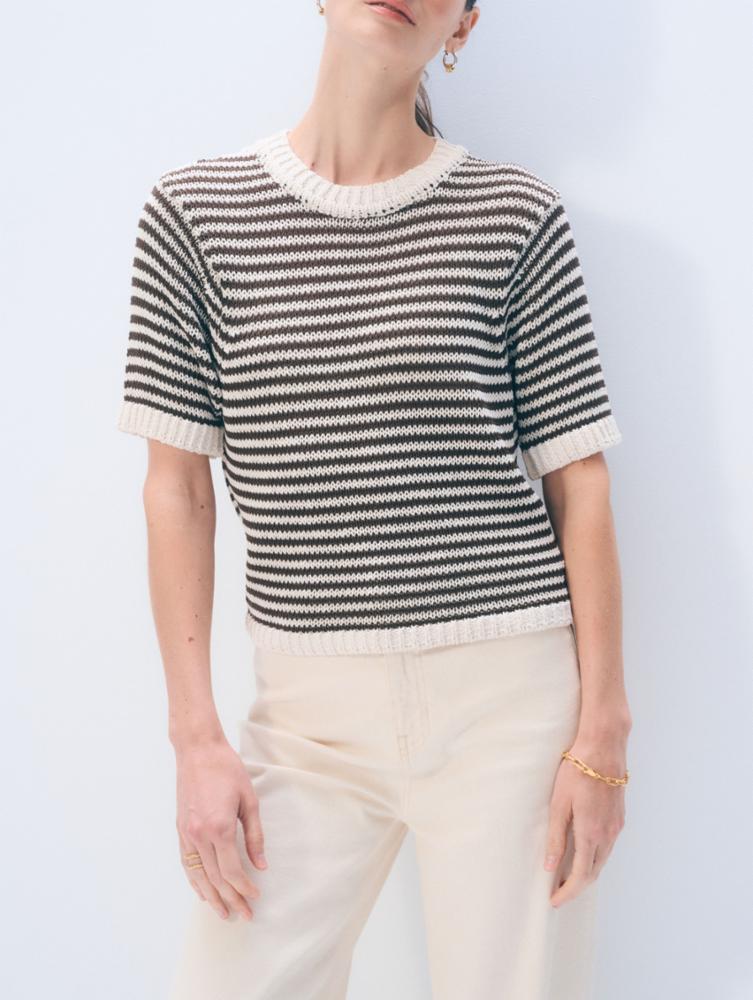 White + Warren Organic Cotton Tape Sweater 21166A
