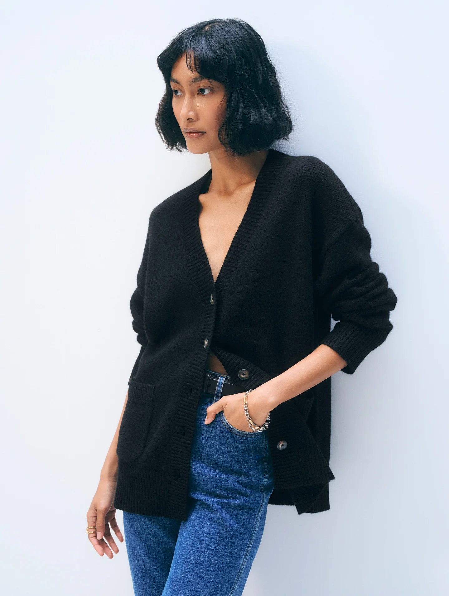 White + Warren Luxe Pocket Cardigan 21201