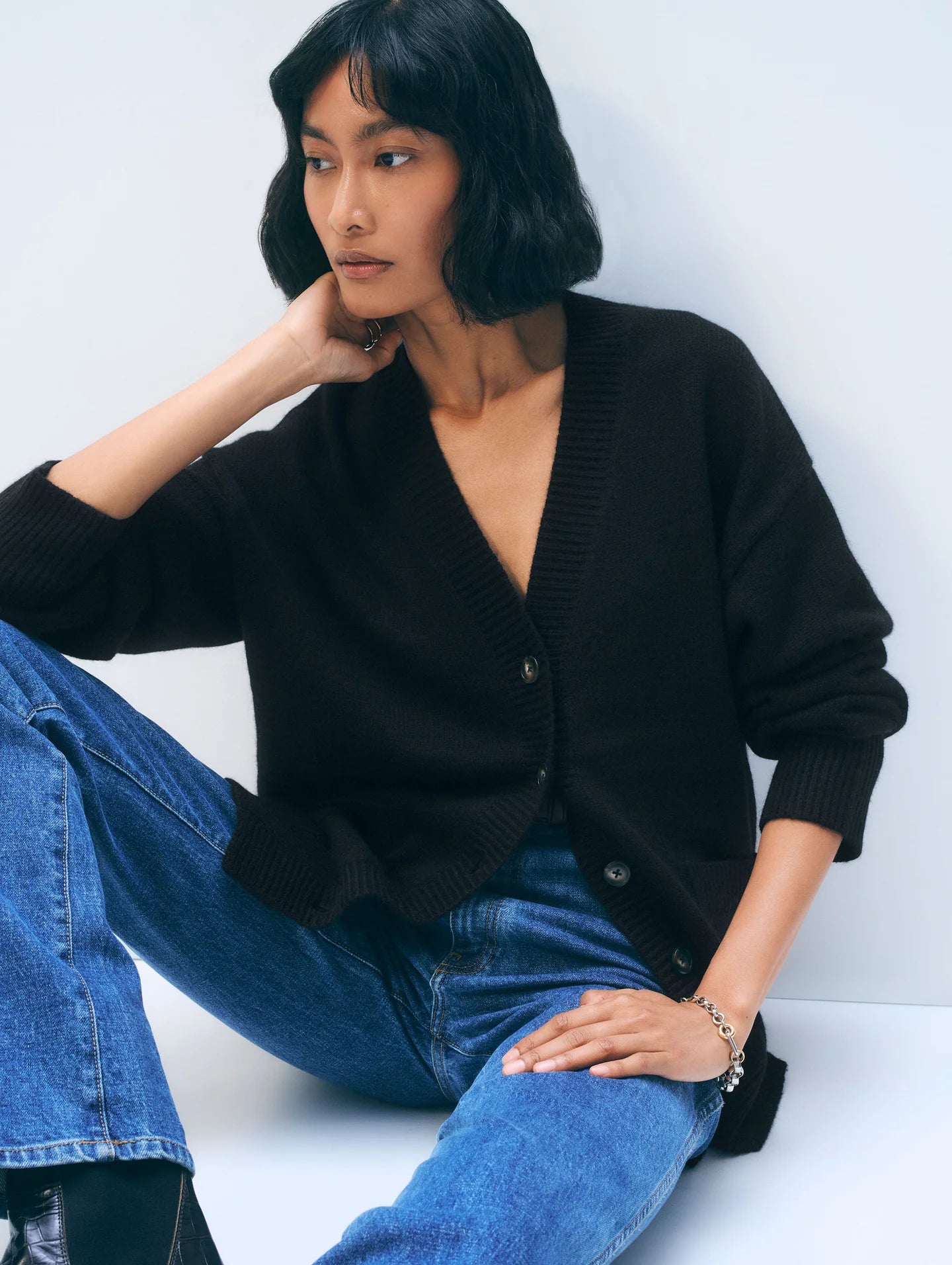 White + Warren Luxe Pocket Cardigan 21201