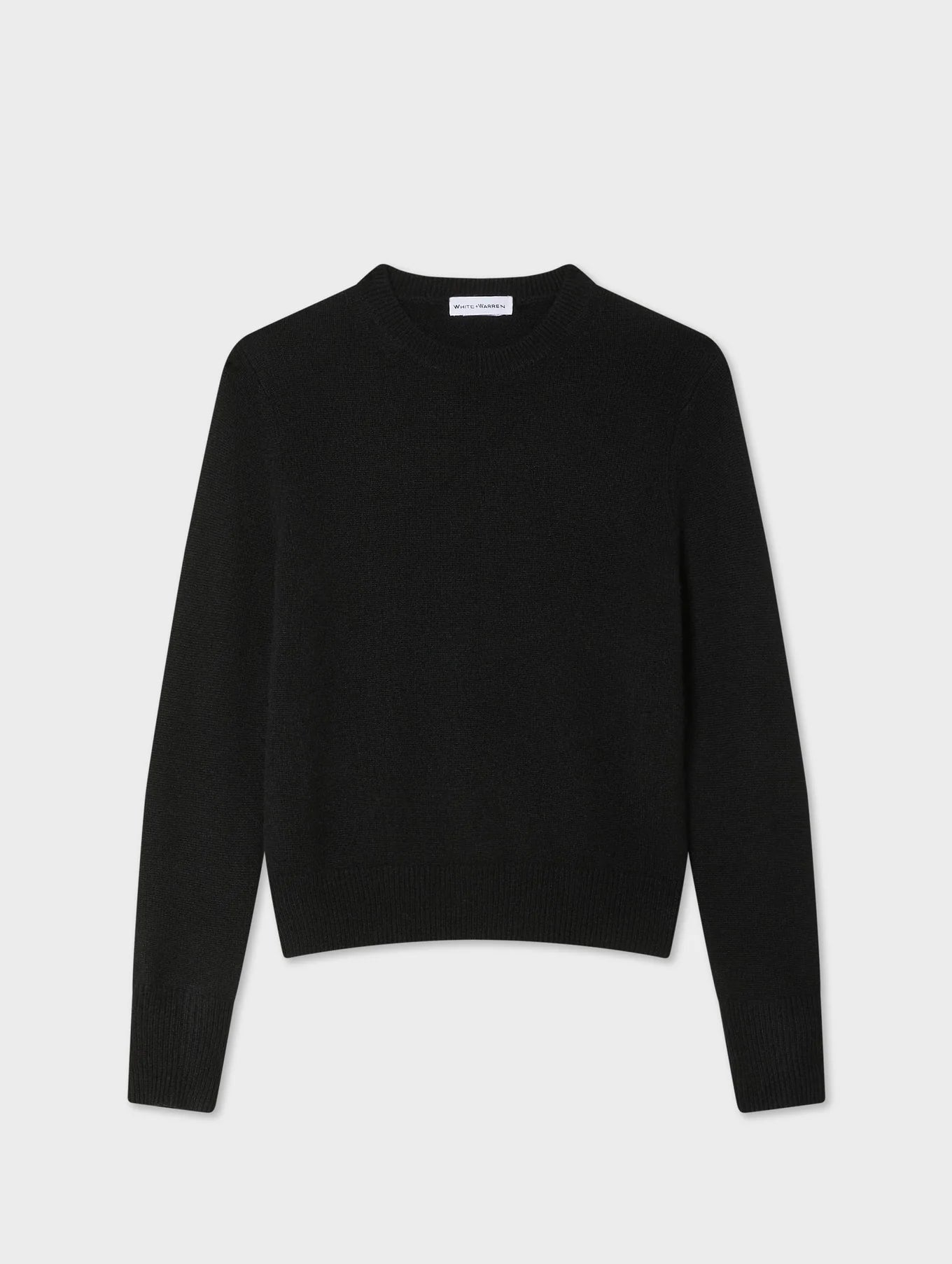 White + Warren Cashmere Rib Trim Crewneck 21494