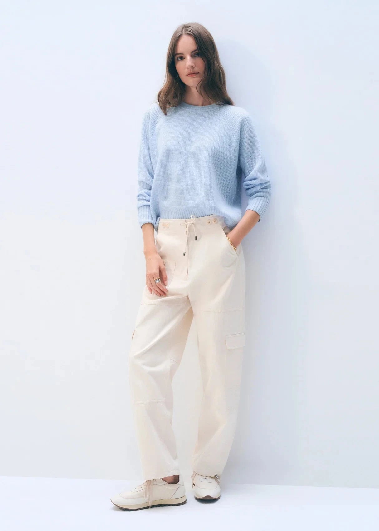 White + Warren Cashmere Waffle Sweatshirt 21495