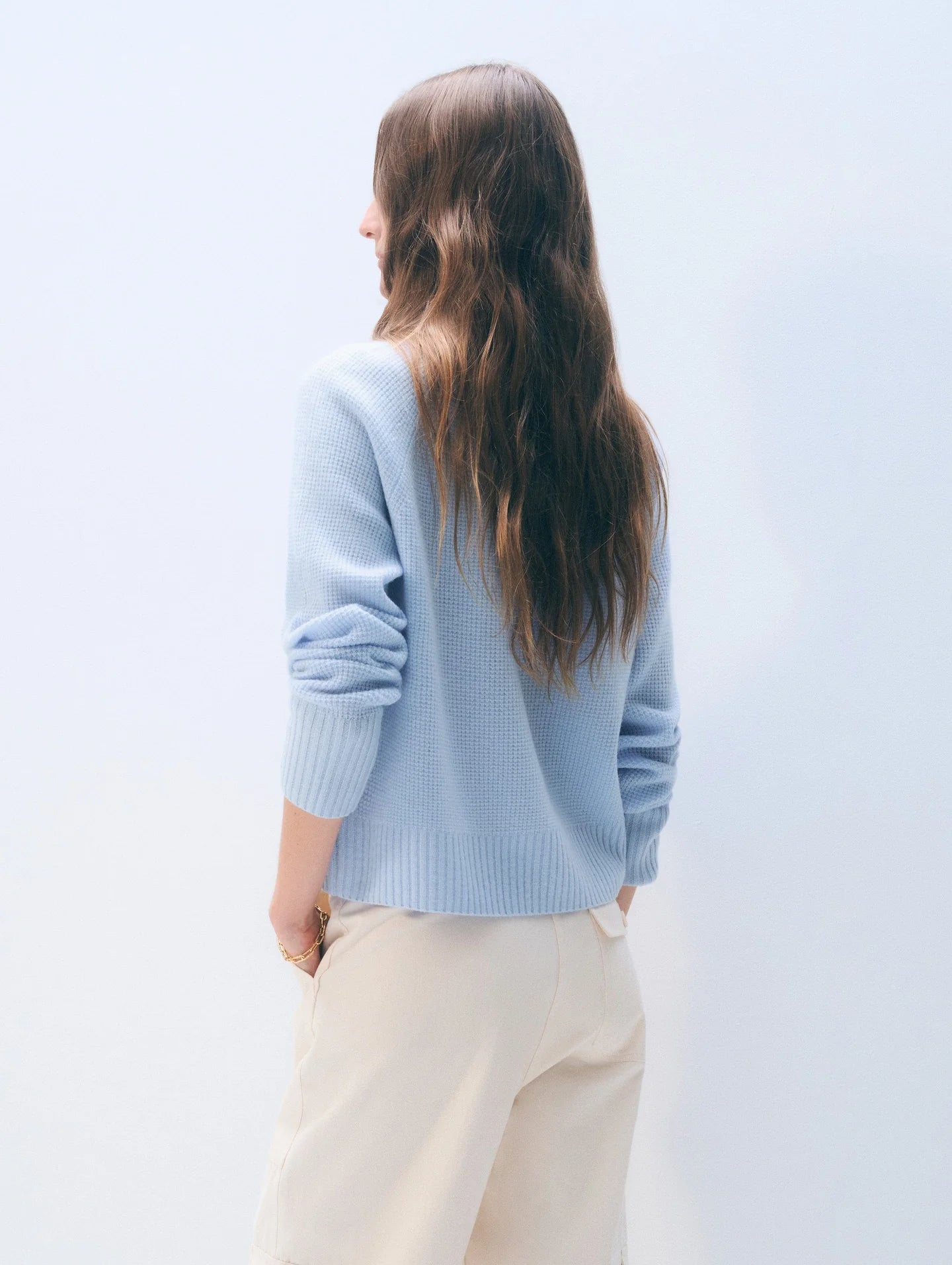 White + Warren Cashmere Waffle Sweatshirt 21495