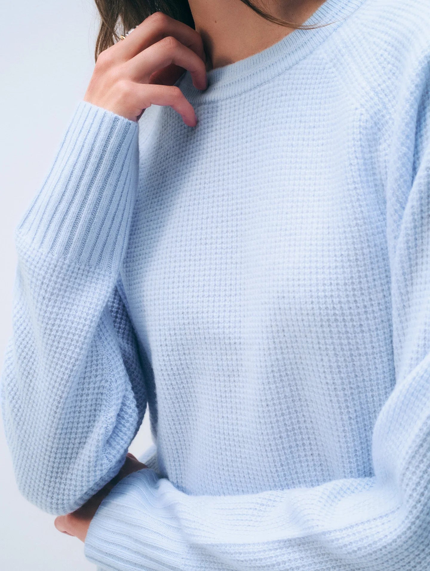 White + Warren Cashmere Waffle Sweatshirt 21495