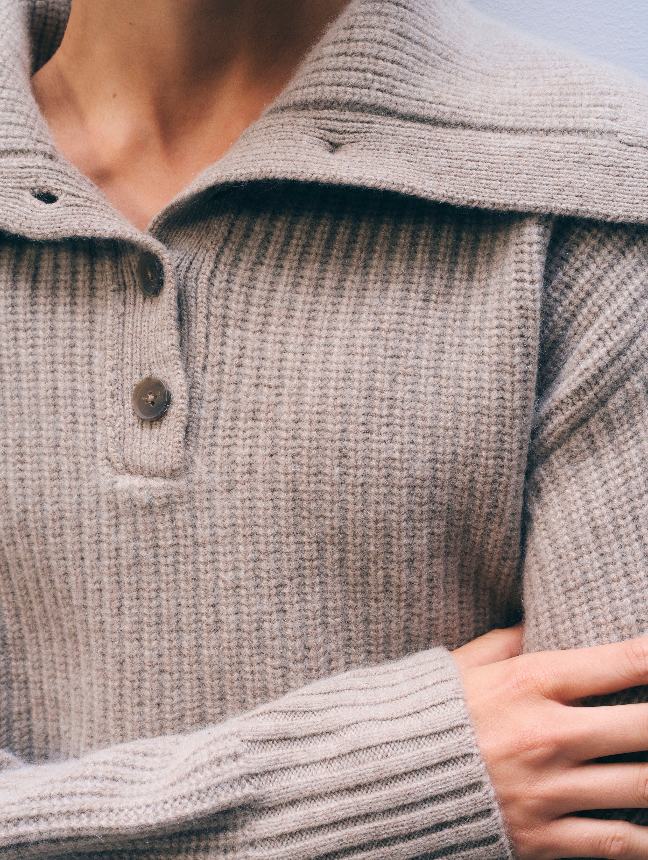 White + Warren Cashmere Blend Collared Henley 21570