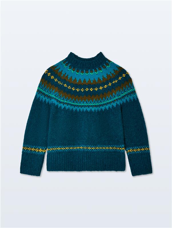 White + Warren Alpaca Blend Fair Isle Crewneck 21578