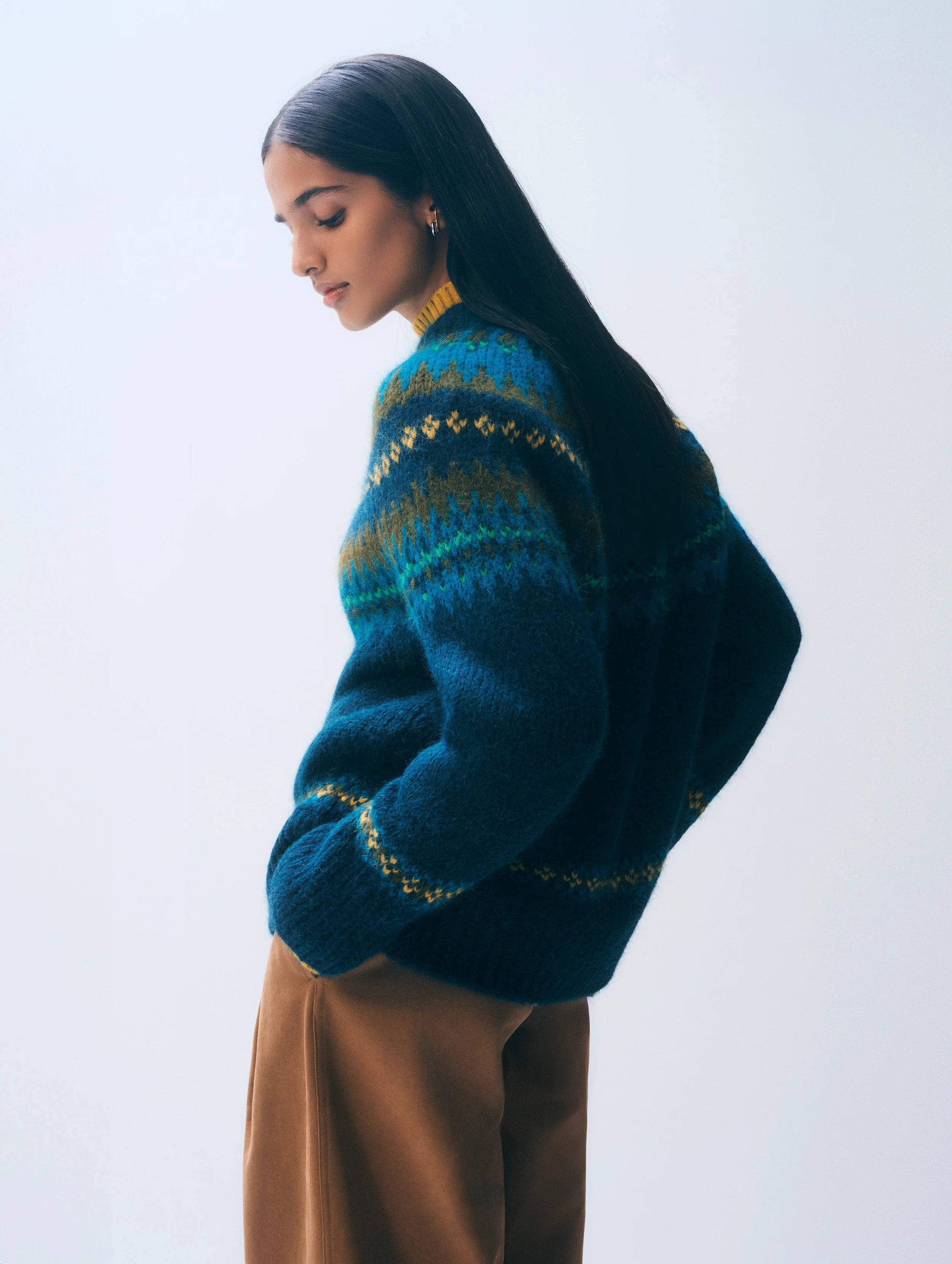 White + Warren Alpaca Blend Fair Isle Crewneck 21578