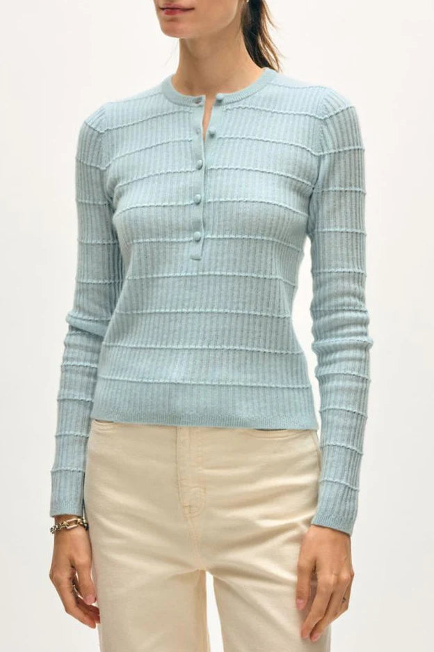 White + Warren Cashmere Textured Henley 21586