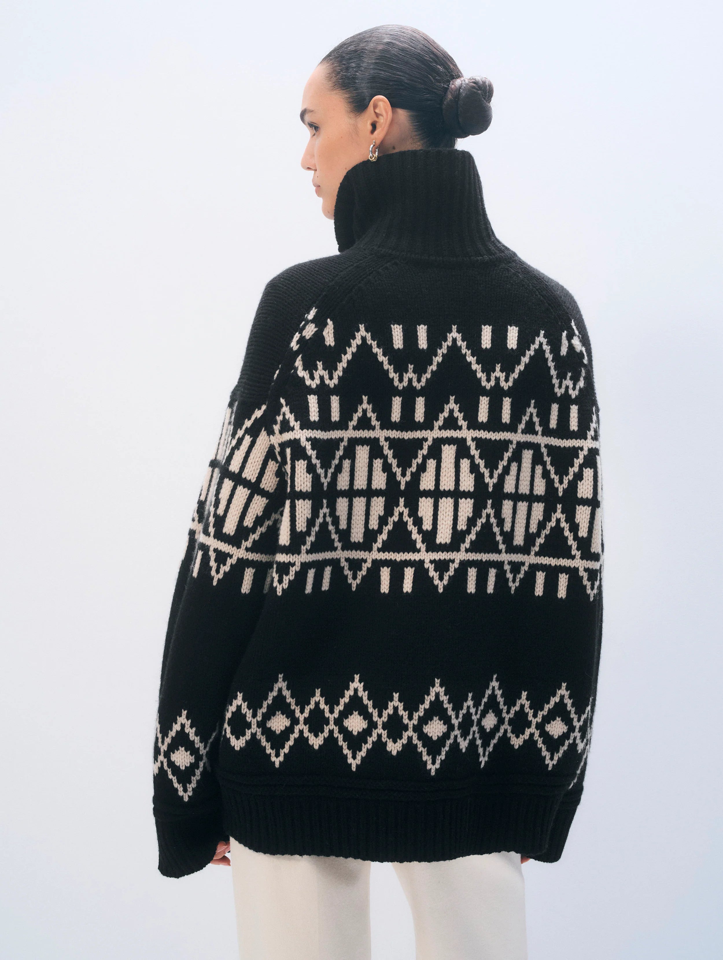 White + Warren Merino Fair Isle Jacket 21612