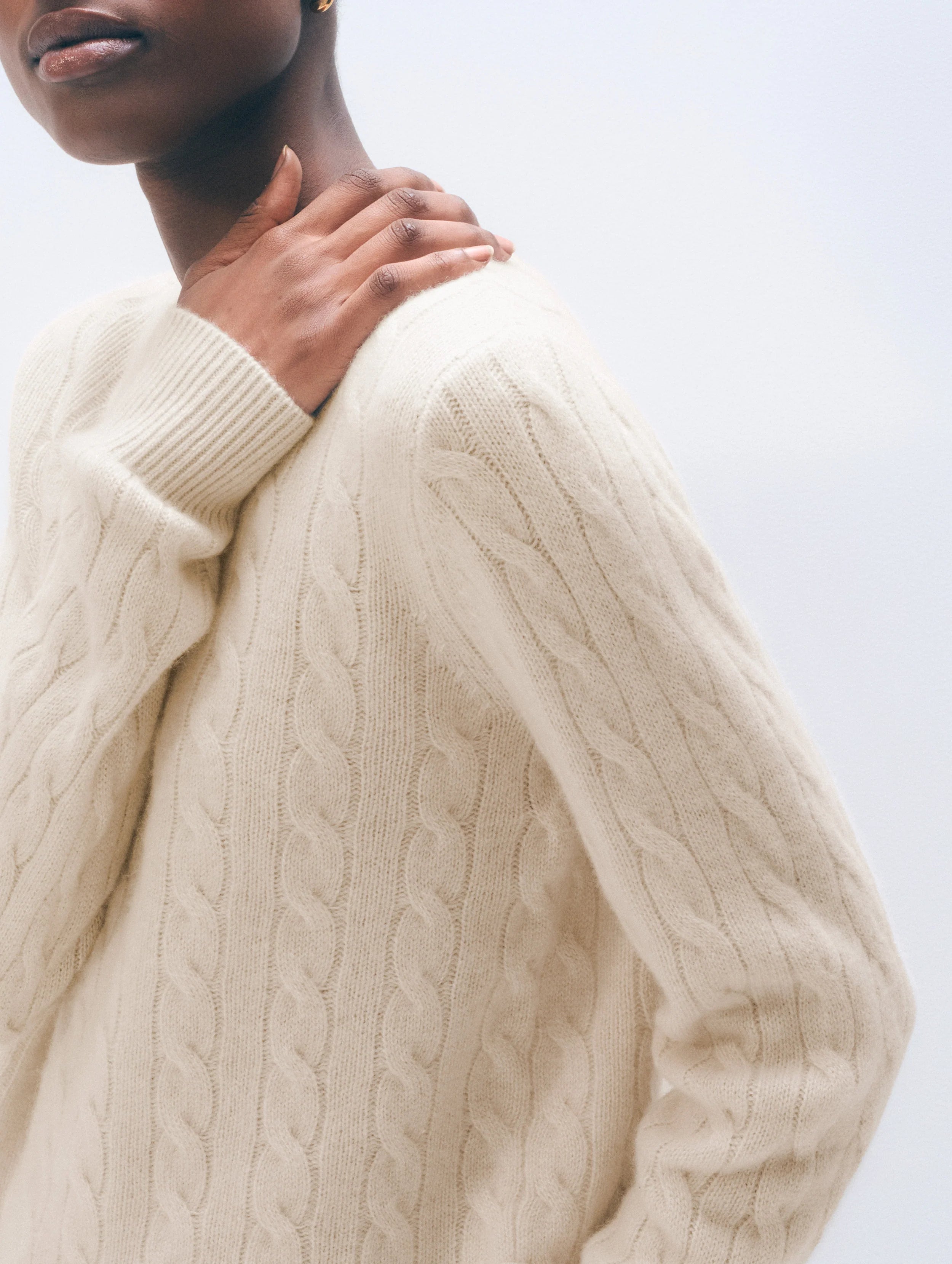 White + Warren Cashmere Cable Crewneck 21764