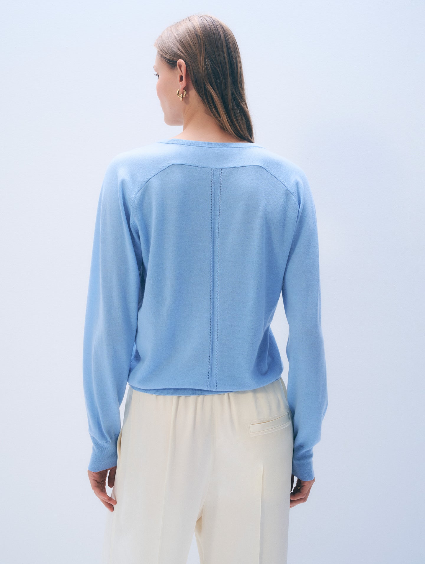 White + Warren Superfine Merino Wool V-Neck 21780