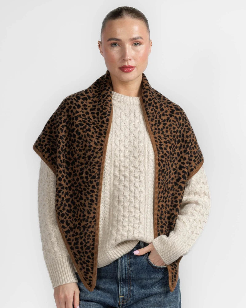 White + Warren Cashmere Leopard Neckerchief 21980
