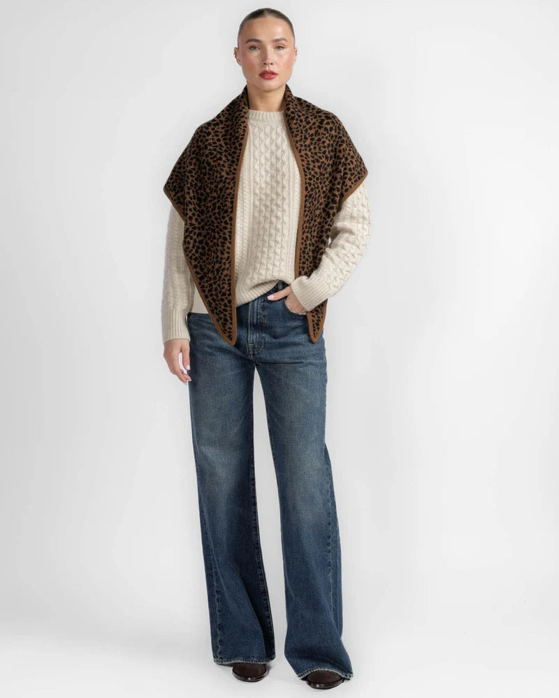 White + Warren Cashmere Leopard Neckerchief 21980