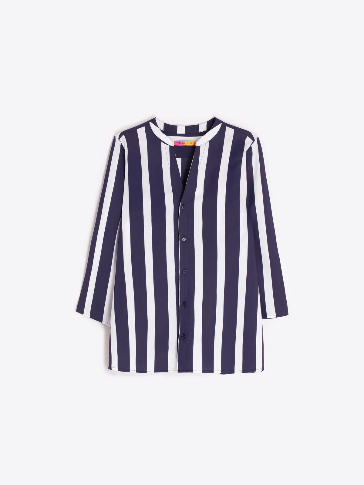 Vilagallo Navy and White Striped Shirt 33435