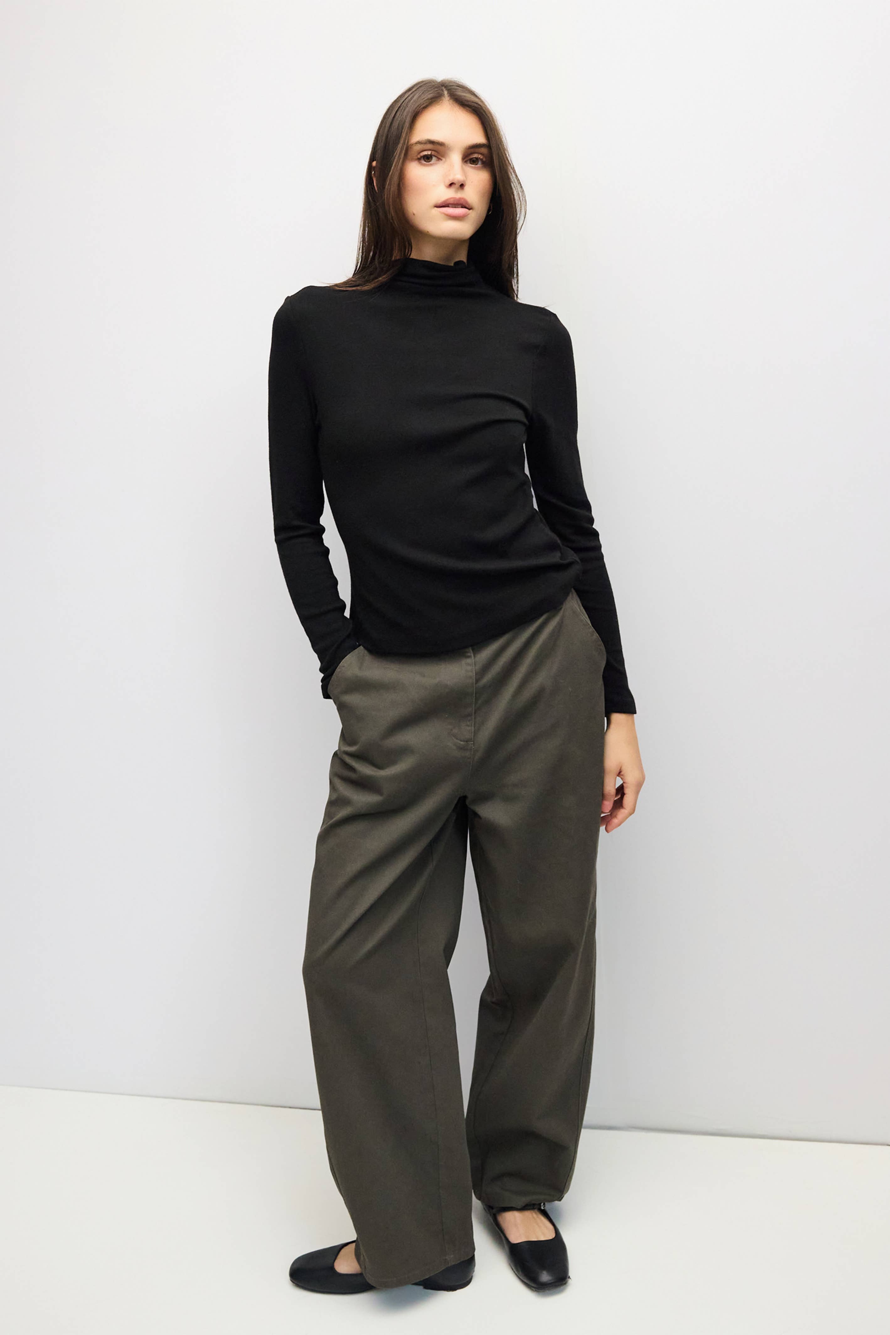 All Row The Molly Top | Cowl Neck Long Sleeve Turtleneck Top