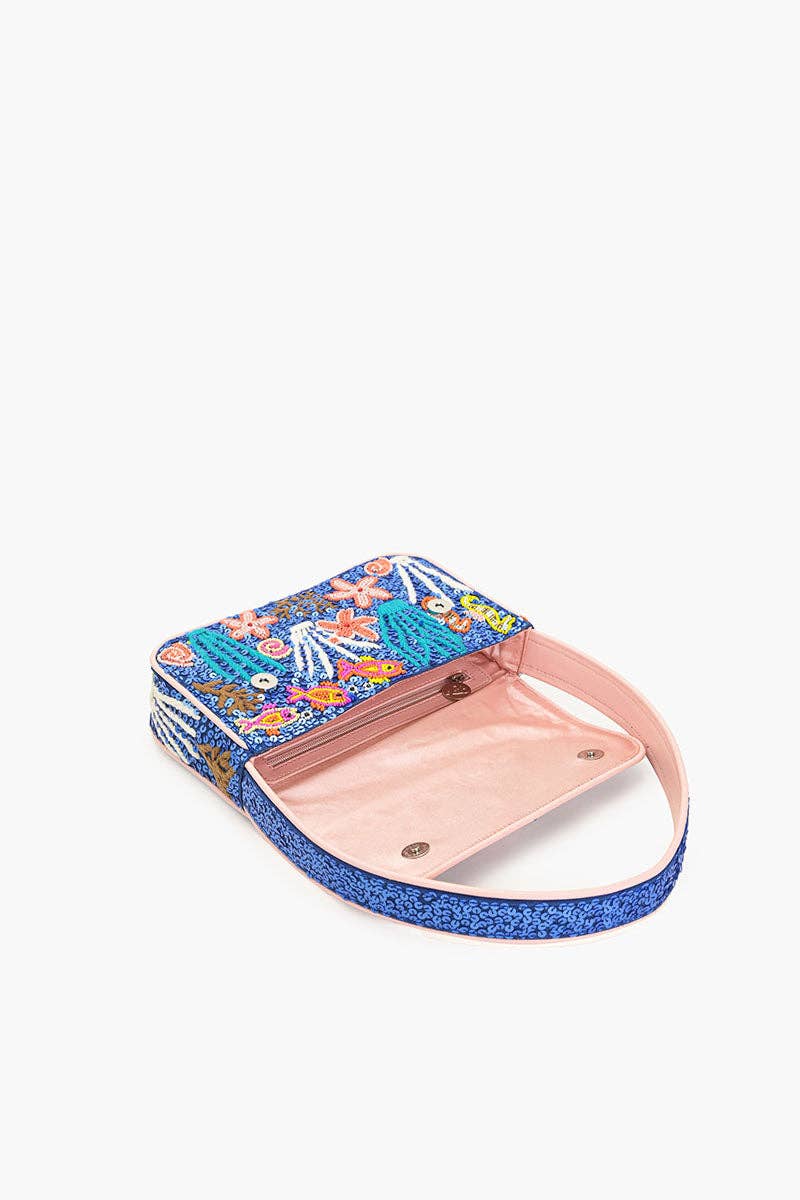 America & Beyond Underwater Paradise Beaded Shoulder Bag