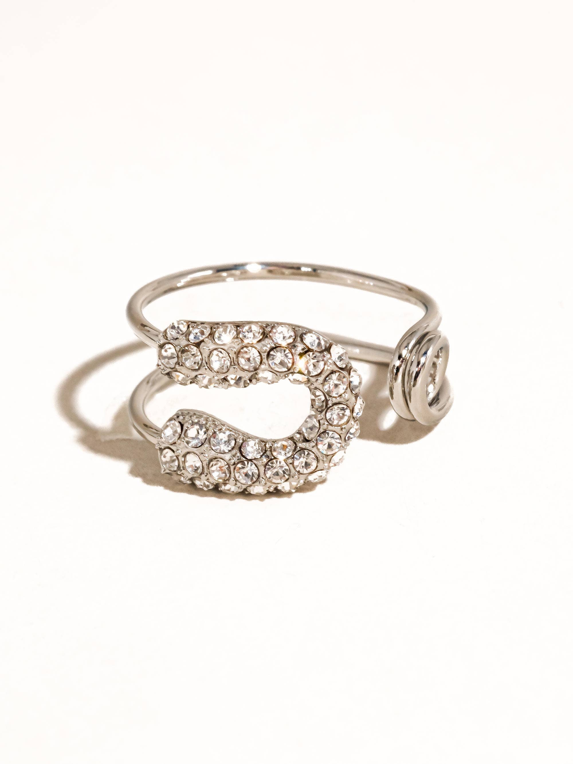 Flanerie Dante 18K Gold Non-Tarnish Rhinstone Glam Ring