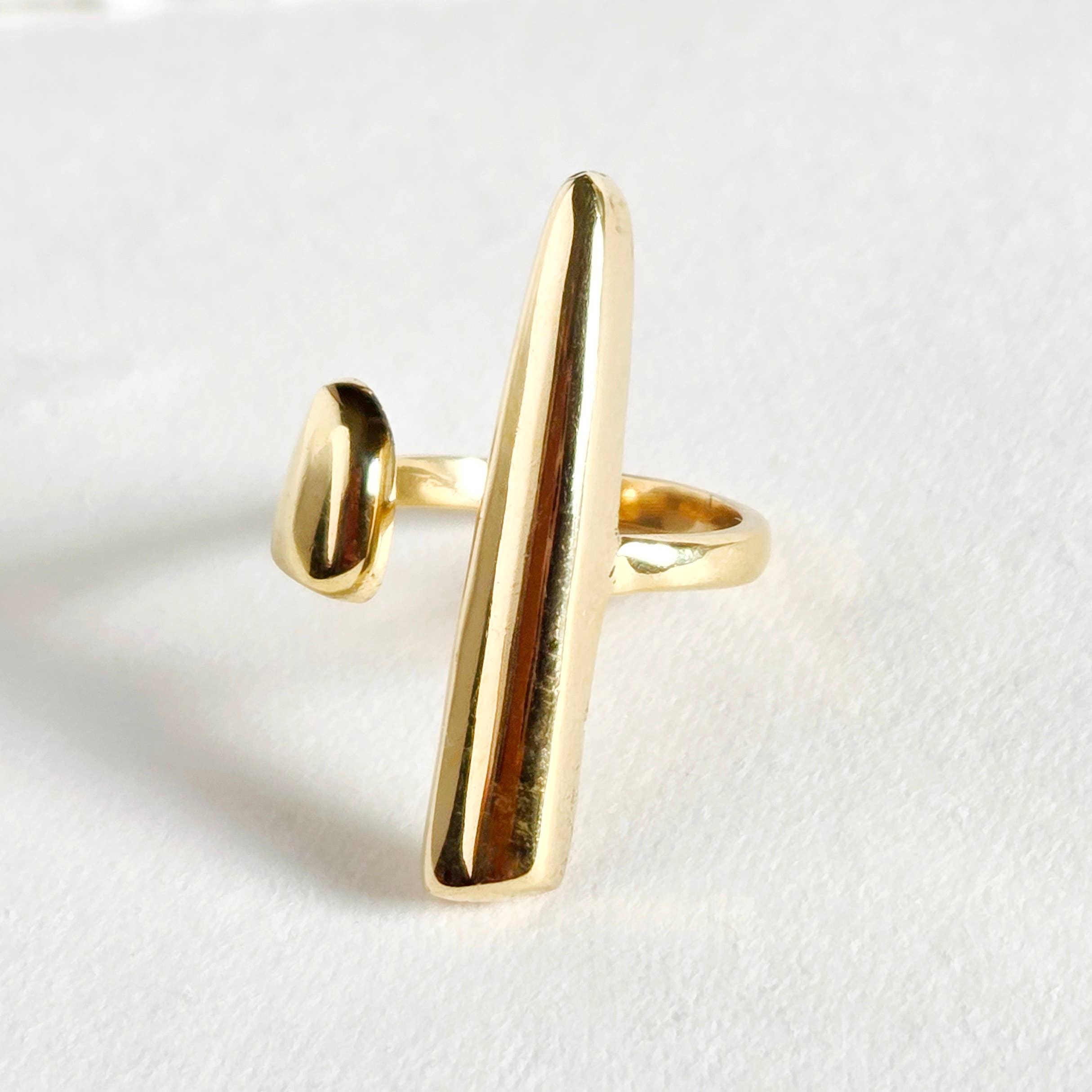 Bisjoux Brass Asymmetrical Molten Peak Ring