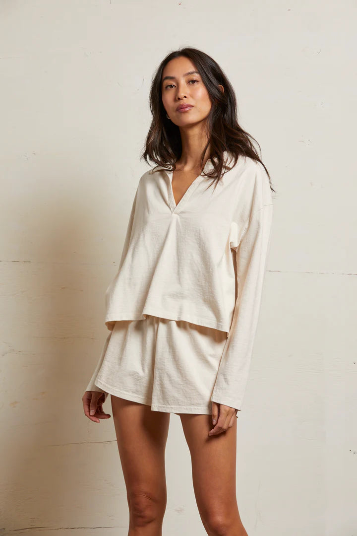 Perfect White Tee Alison Jersey Collared Shirt