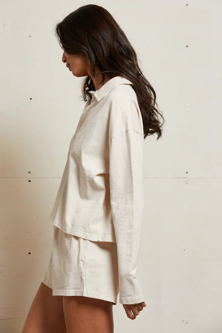 Perfect White Tee Alison Jersey Collared Shirt