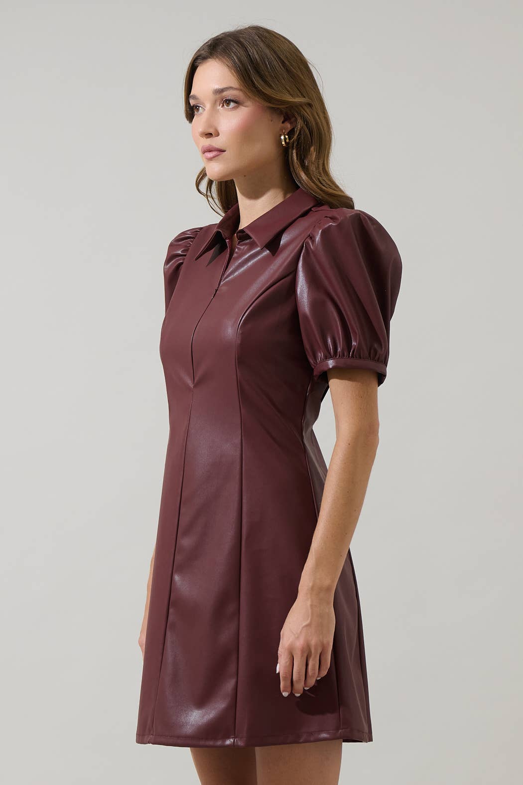 Sugarlips Anisa Leather Kezzy A-line Mini Dress