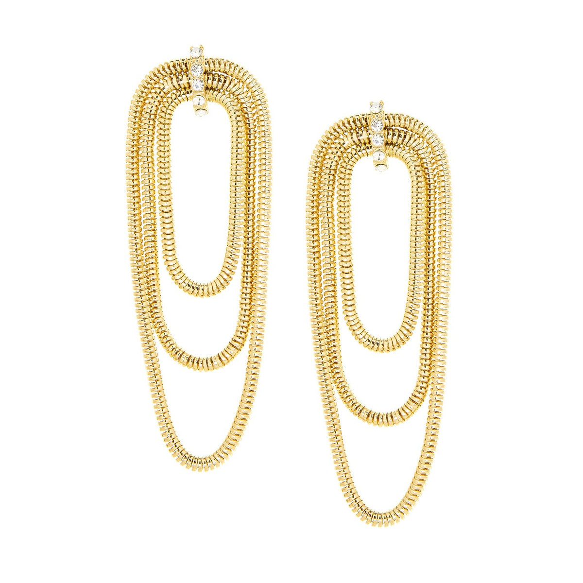 Marlyn Schiff Triple Row Snake Chain Earring 3724E
