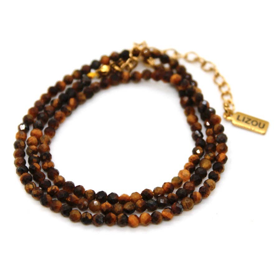Lizou 16" Tiger's Eye Stone Necklace #17