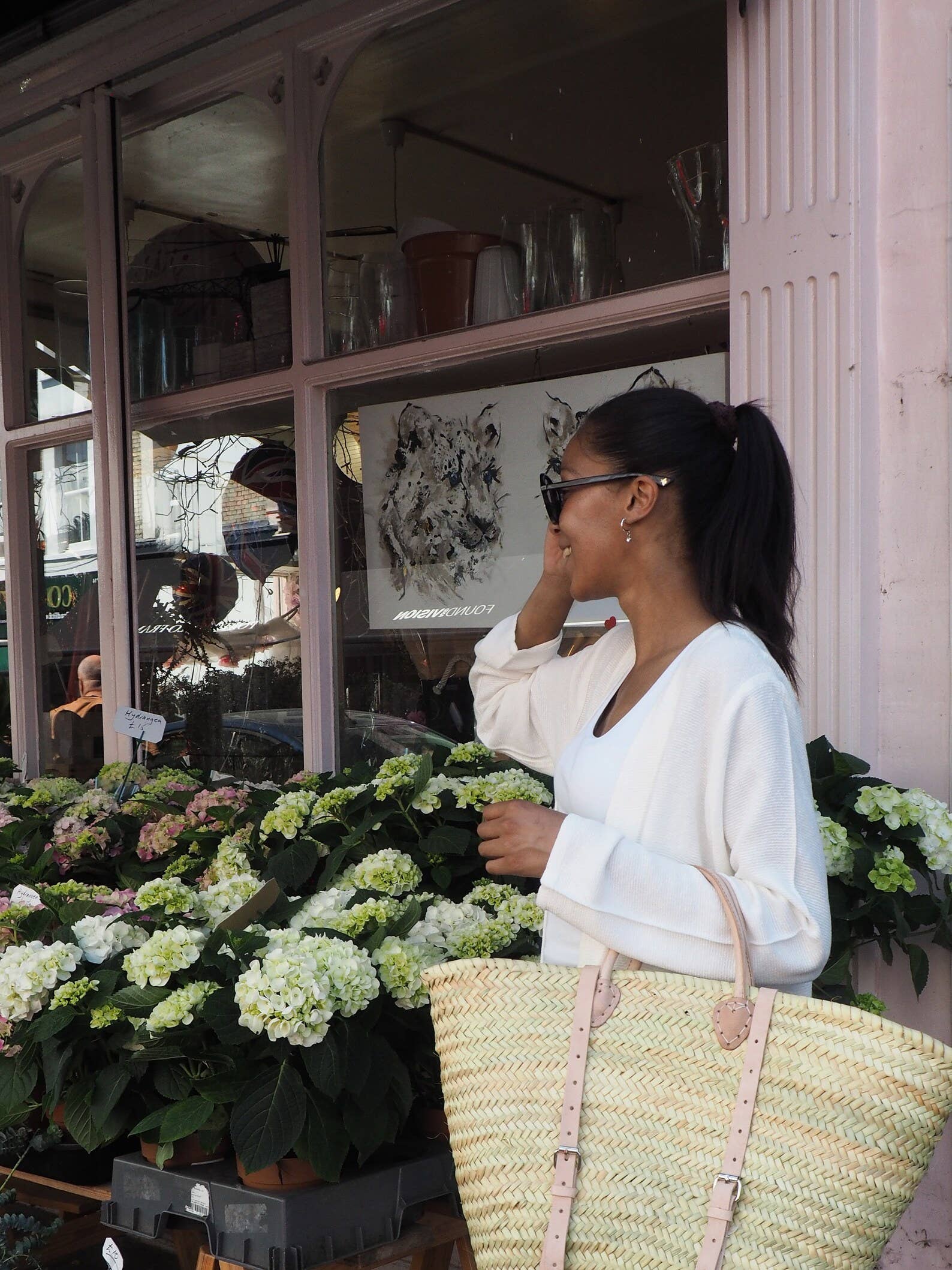 French Market Bags Straw Basket Backpack #4
