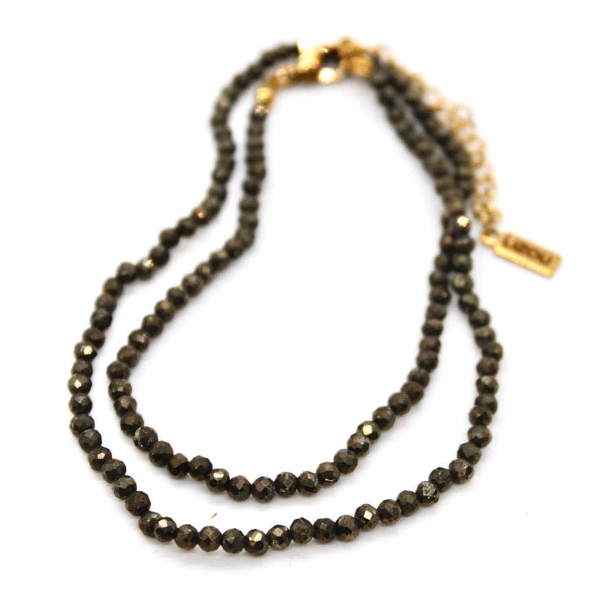 Lizou 16" Pyrite Stone Necklace #25