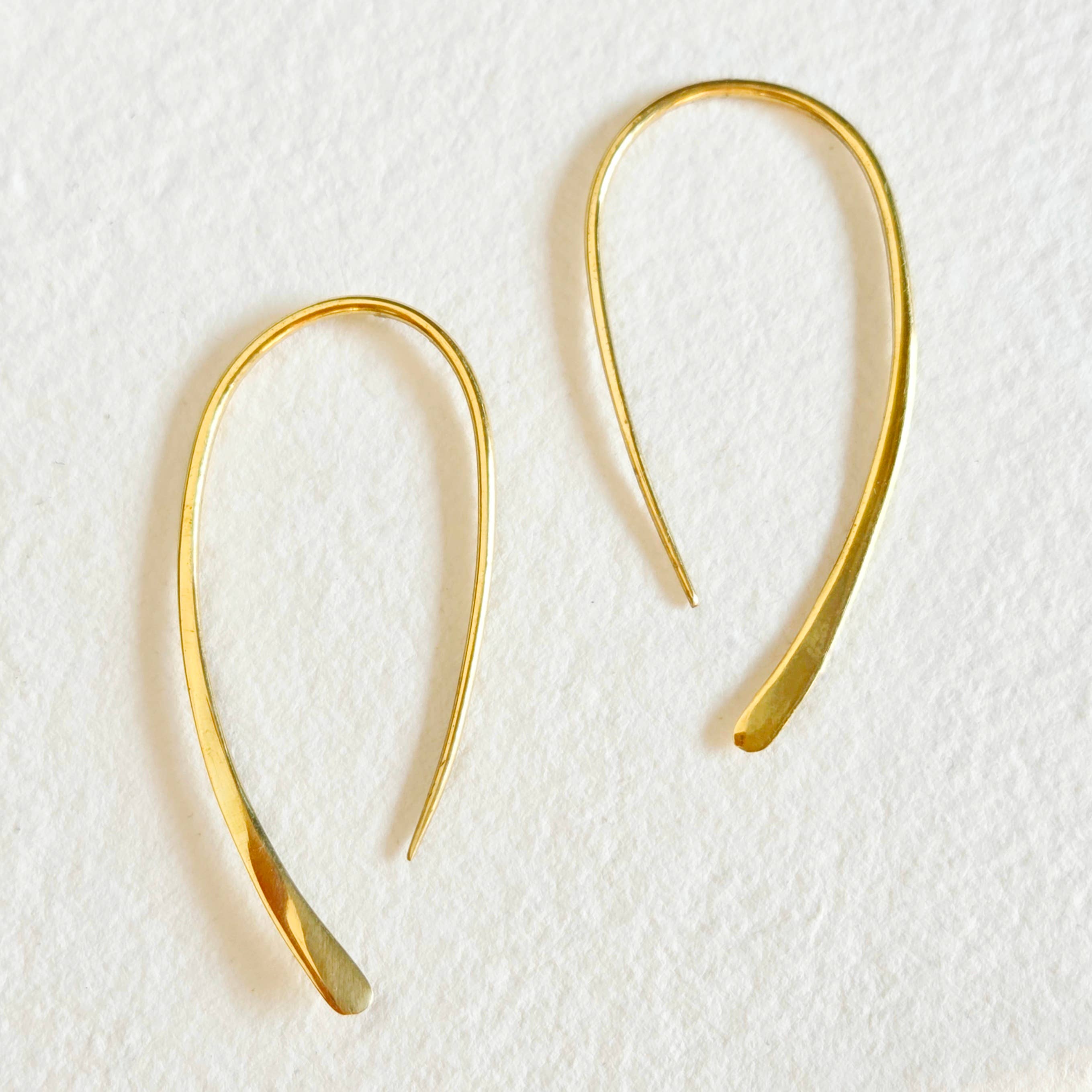 Bisjoux Brass Hoop Wire Arc Hoop Earrings