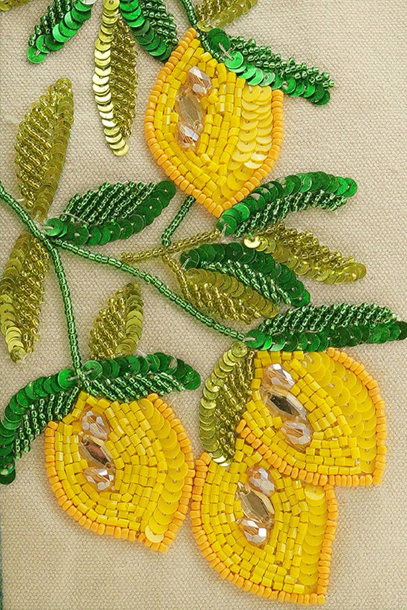 America & Beyond Sicilian Lemon Hand-Beaded Small Boat Tote