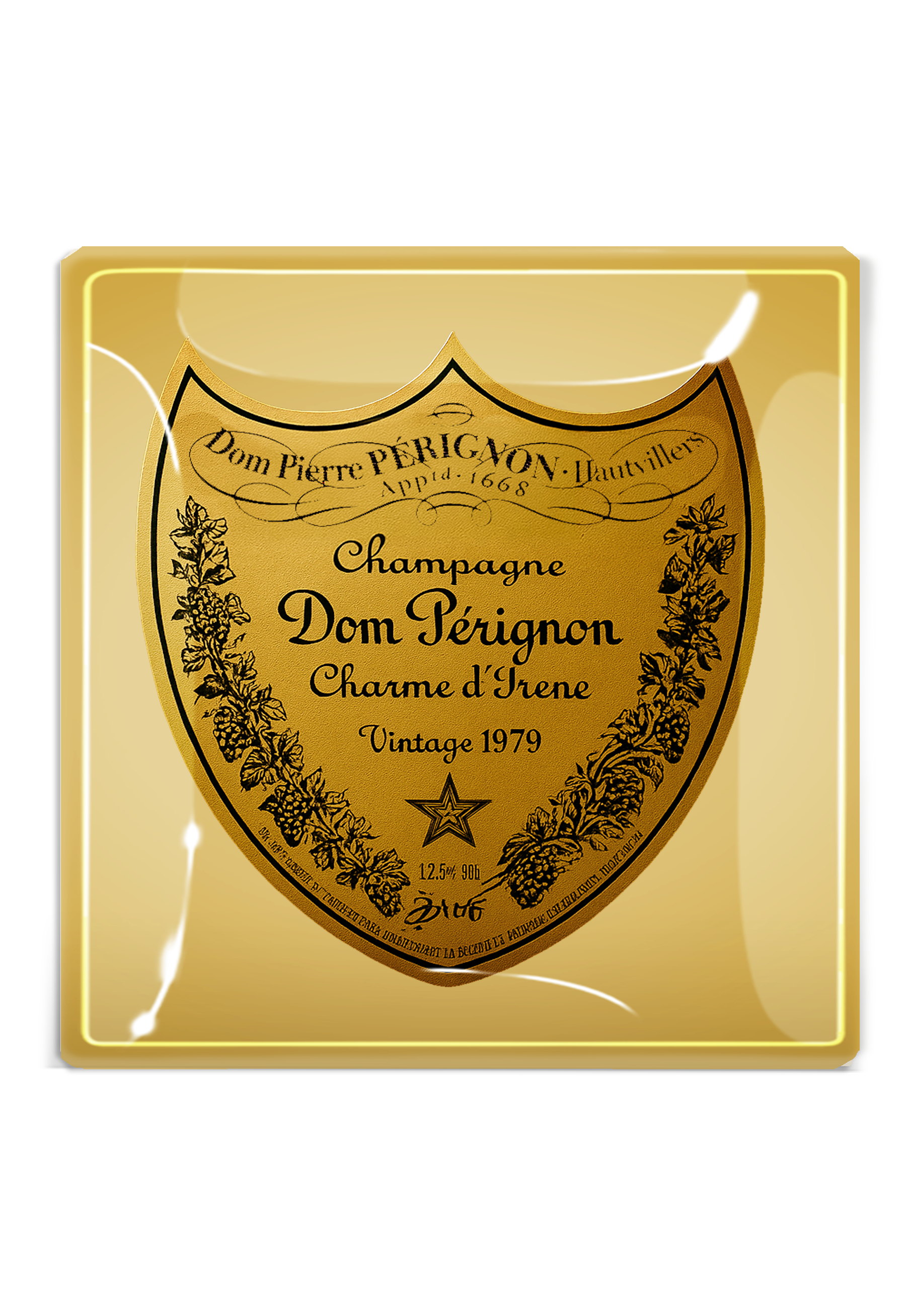 Ben's Garden Vintage Dom Pérignon Brut Decoupage Glass Tray