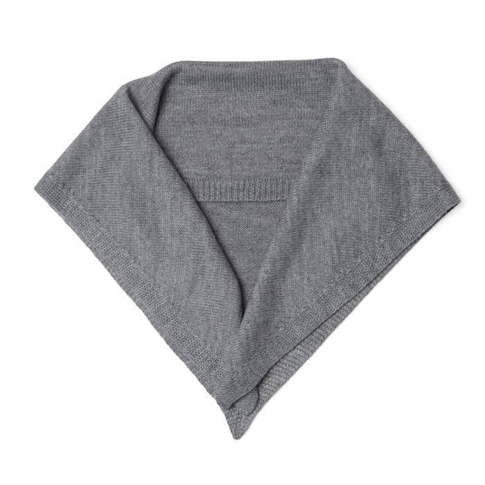 Somerville Grey Merino Knitted Triangle Scarf