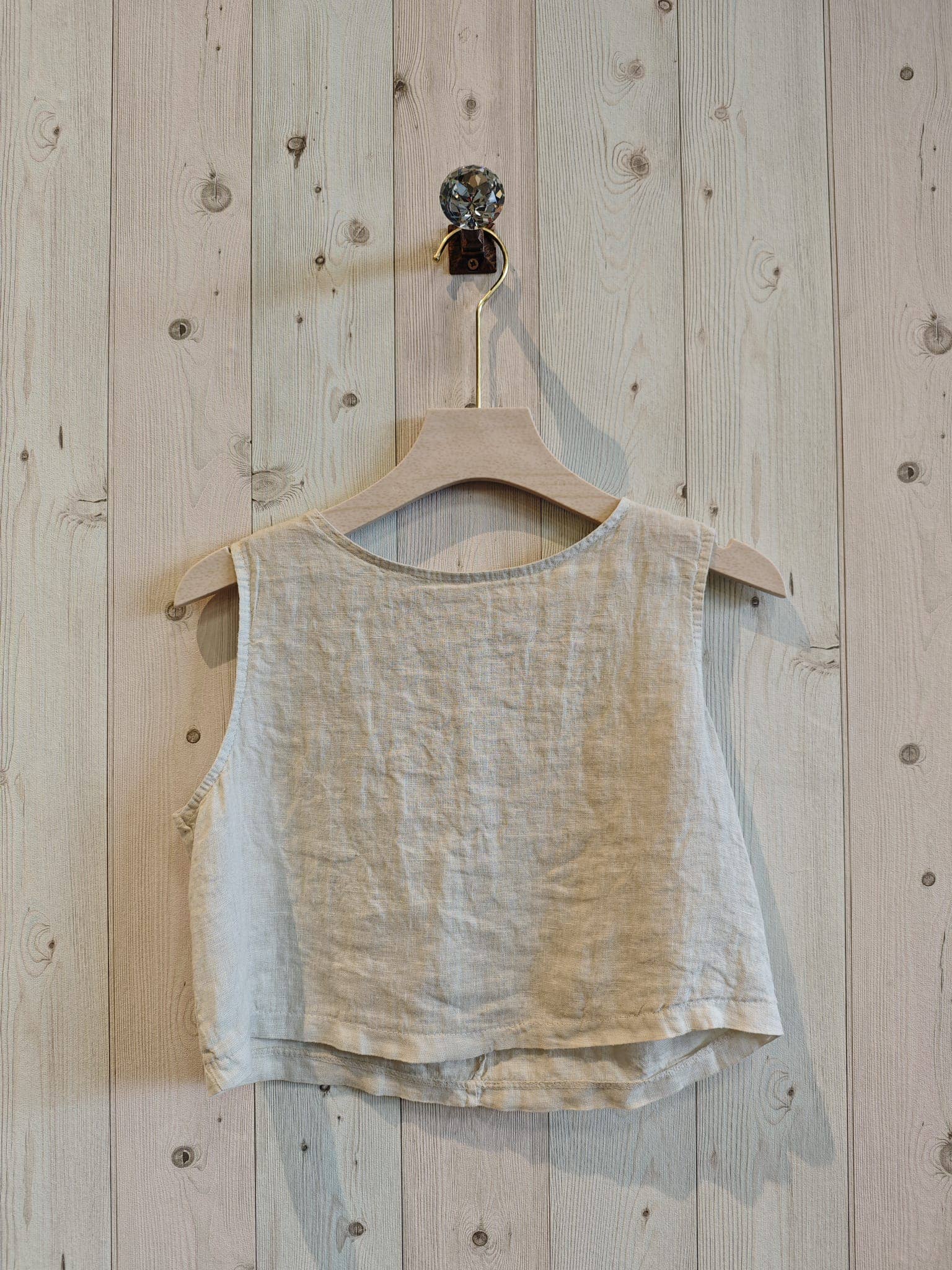 European Linen Cropped Tank Top 33204