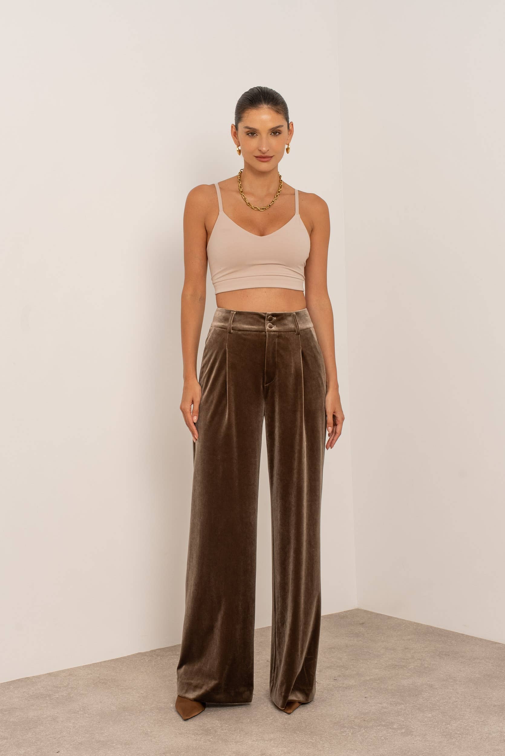 Carmine Paris Velvet Wideleg Pants P-2501