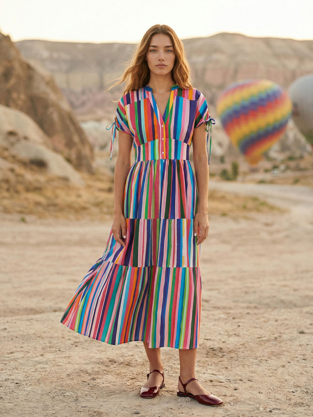 Vilagallo Multicolored Striped Dress 33296