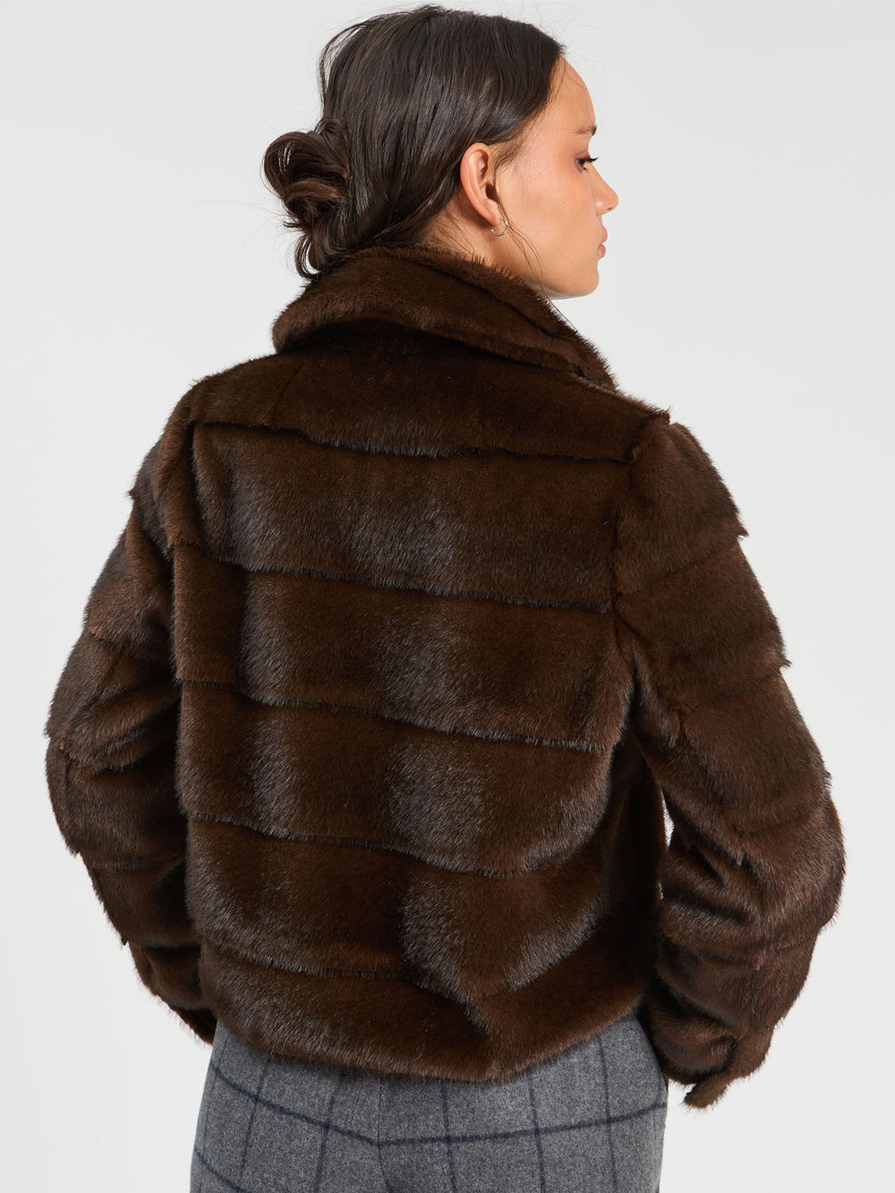 Vilagallo Brown Faux Fur Jacket 33763
