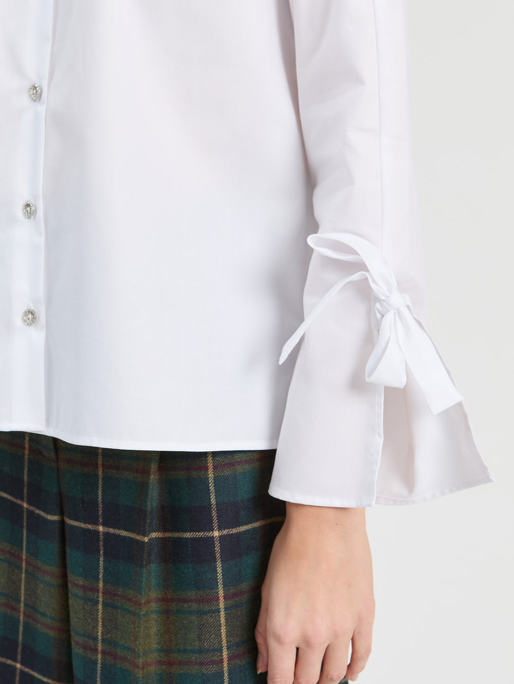 Vilagallo White Shirt with Ties on Cuff 33806