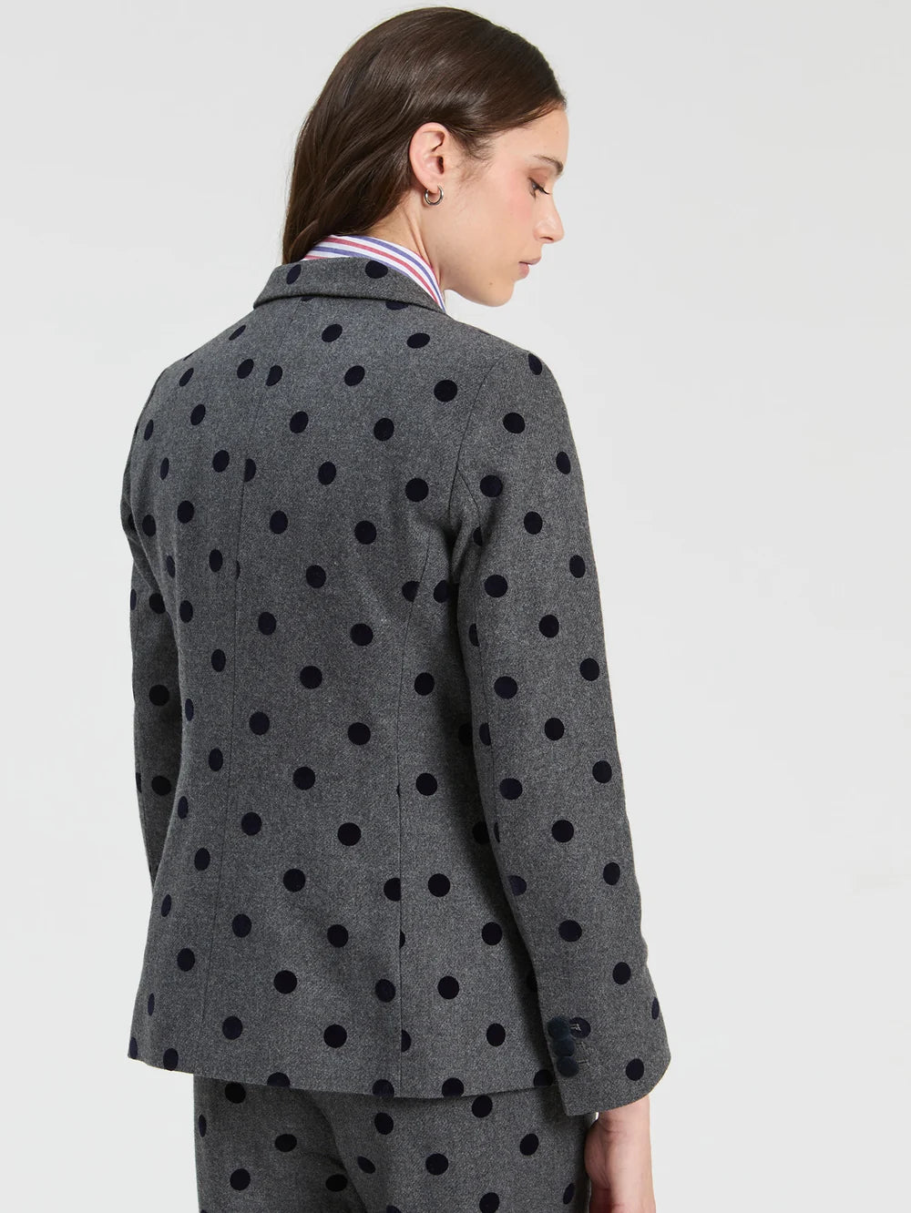 Vilagallo Grey Flocked Jacket 33811