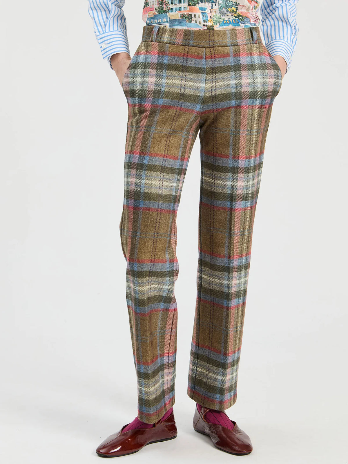 Vilagallo Woolen Tartan Trousers 33874