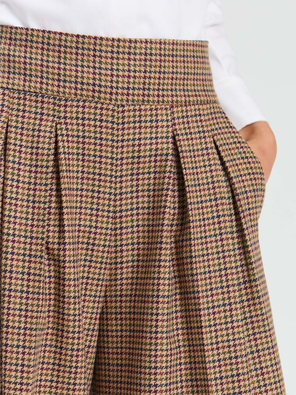 Vilagallo Burgundy Houndstooth Trousers 33899