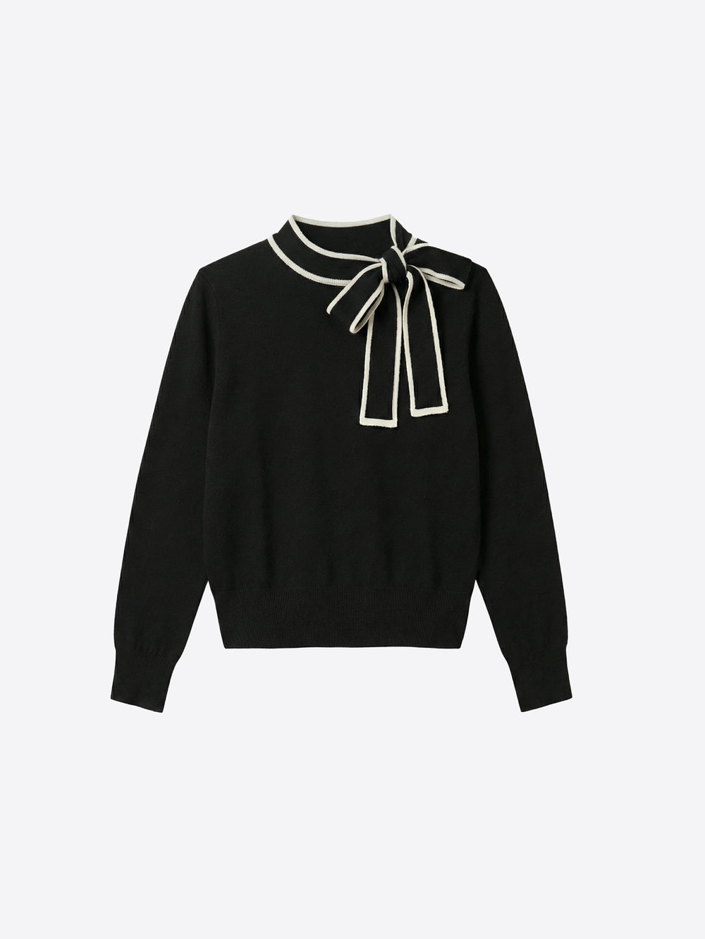 Vilagallo Black and Cream Bow Jersey Sweater 33976