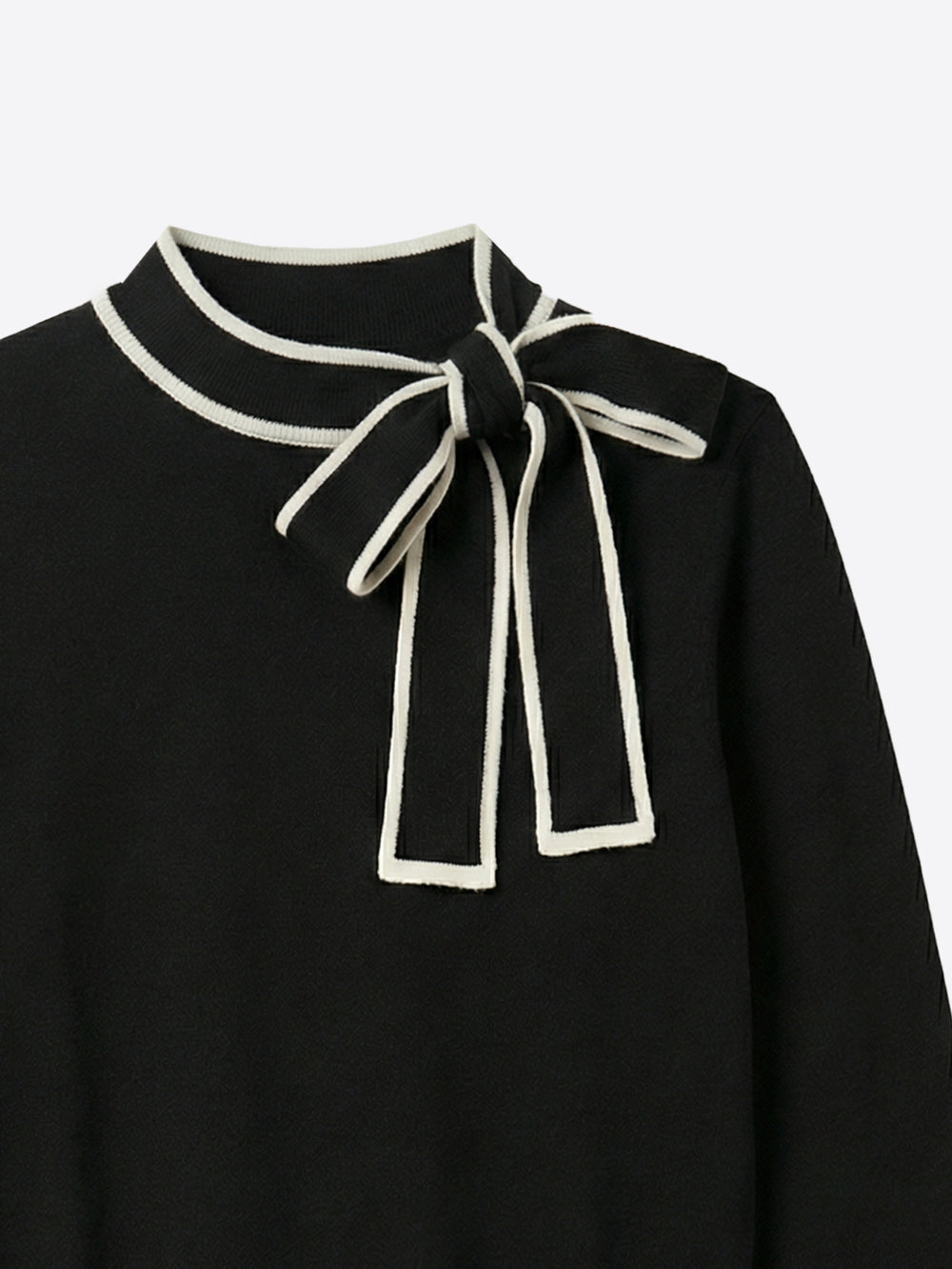 Vilagallo Black and Cream Bow Jersey Sweater 33976