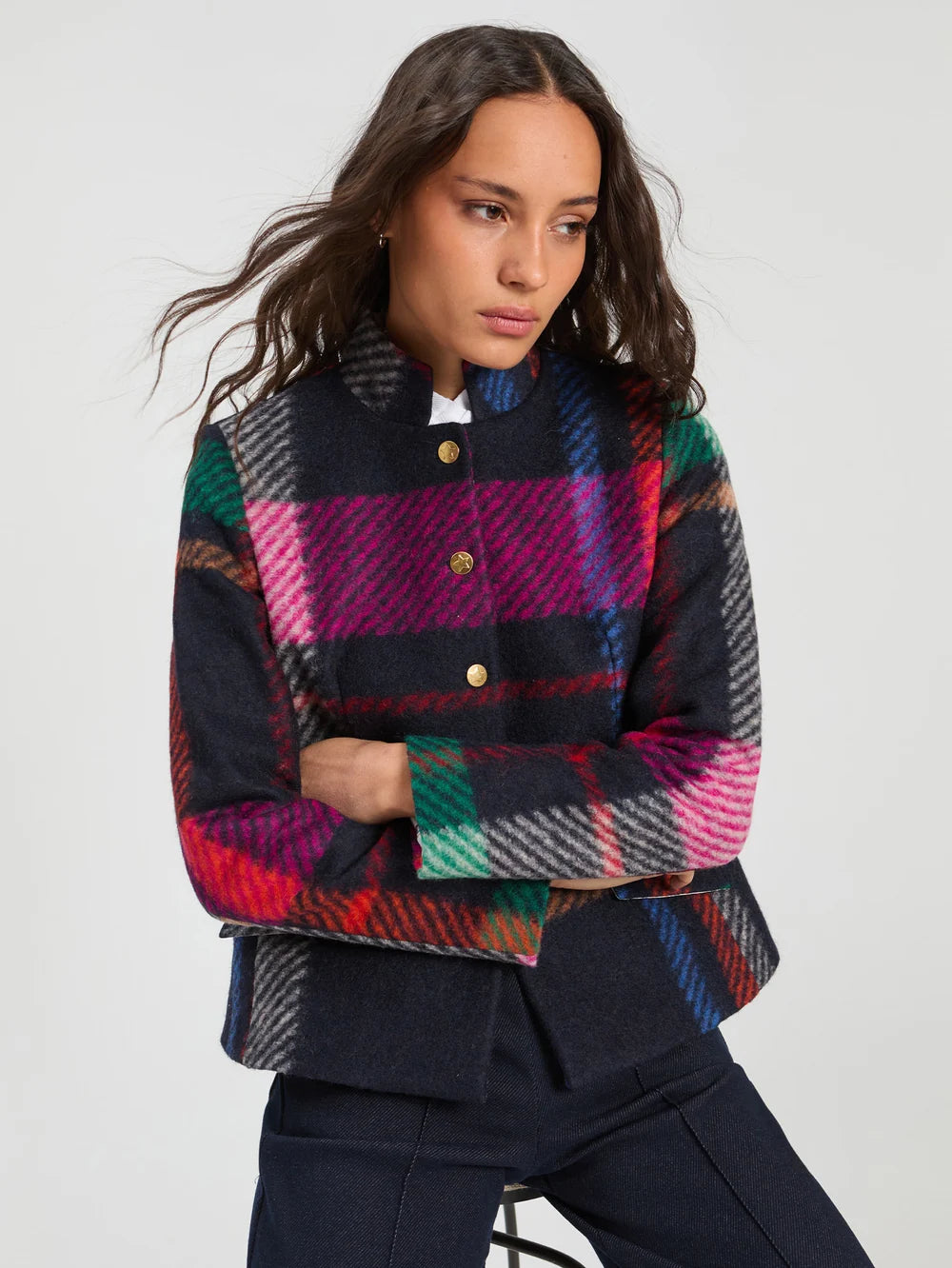 Vilagallo Plaid Wool Jacket 34103