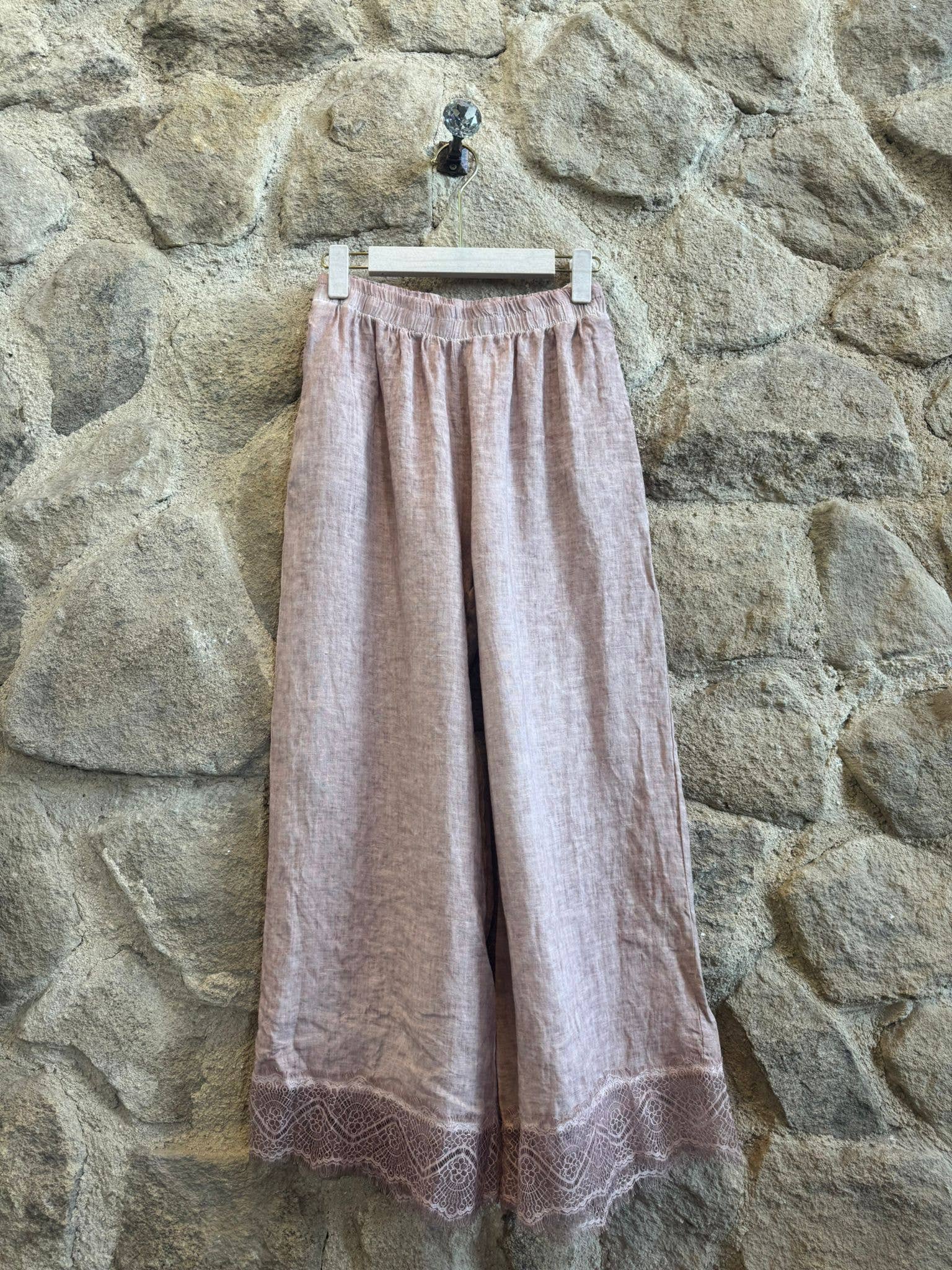 European Linen Lace Pants 5918