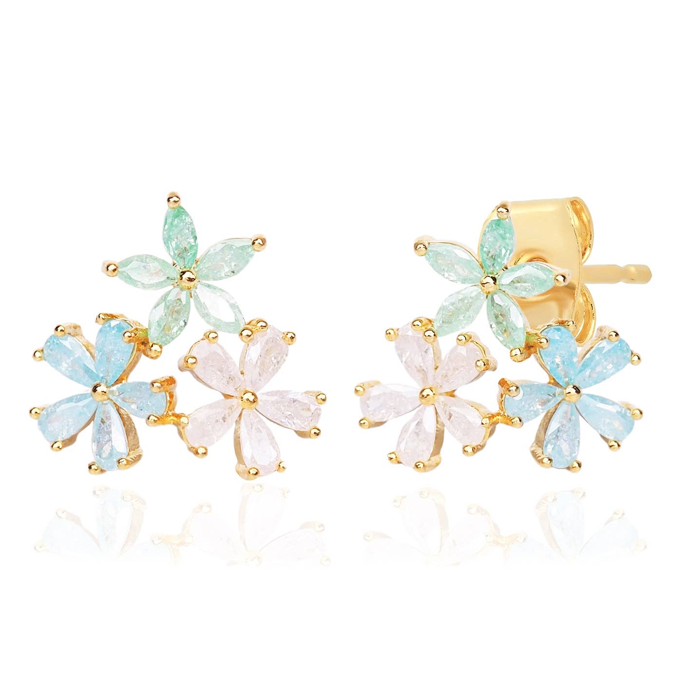 Tai Trio Pastel Flowers Studs JUE-06