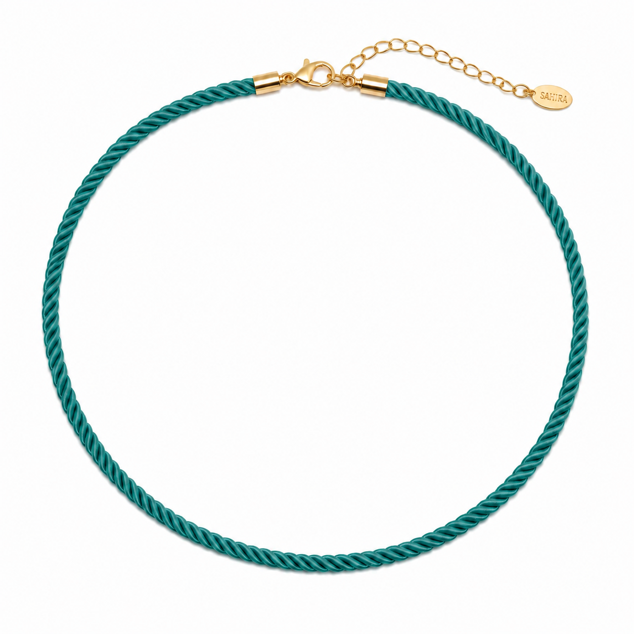 Sahira Teal Rope Cord Necklace