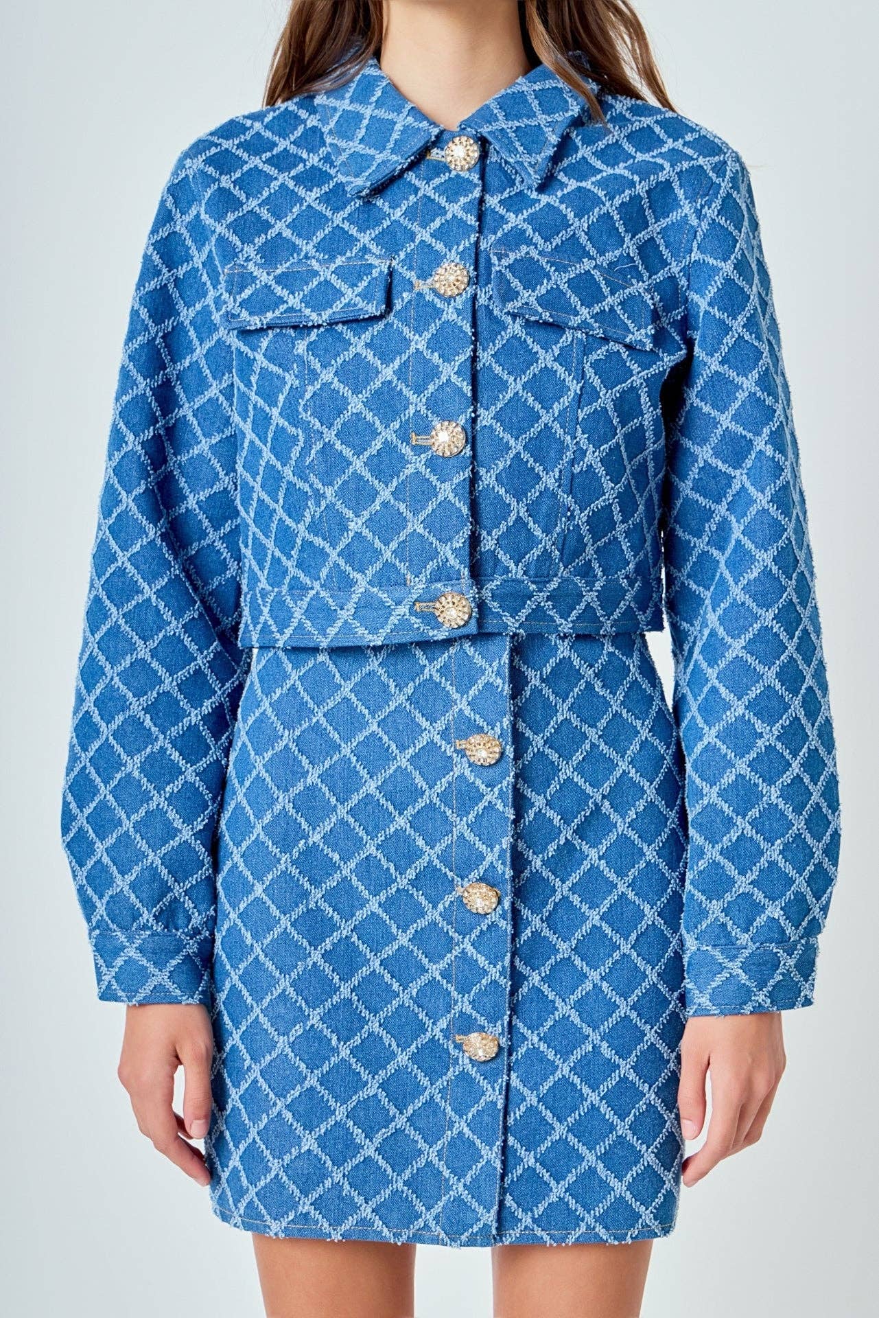 Endless Rose Distressed Cropped Denim Jacket