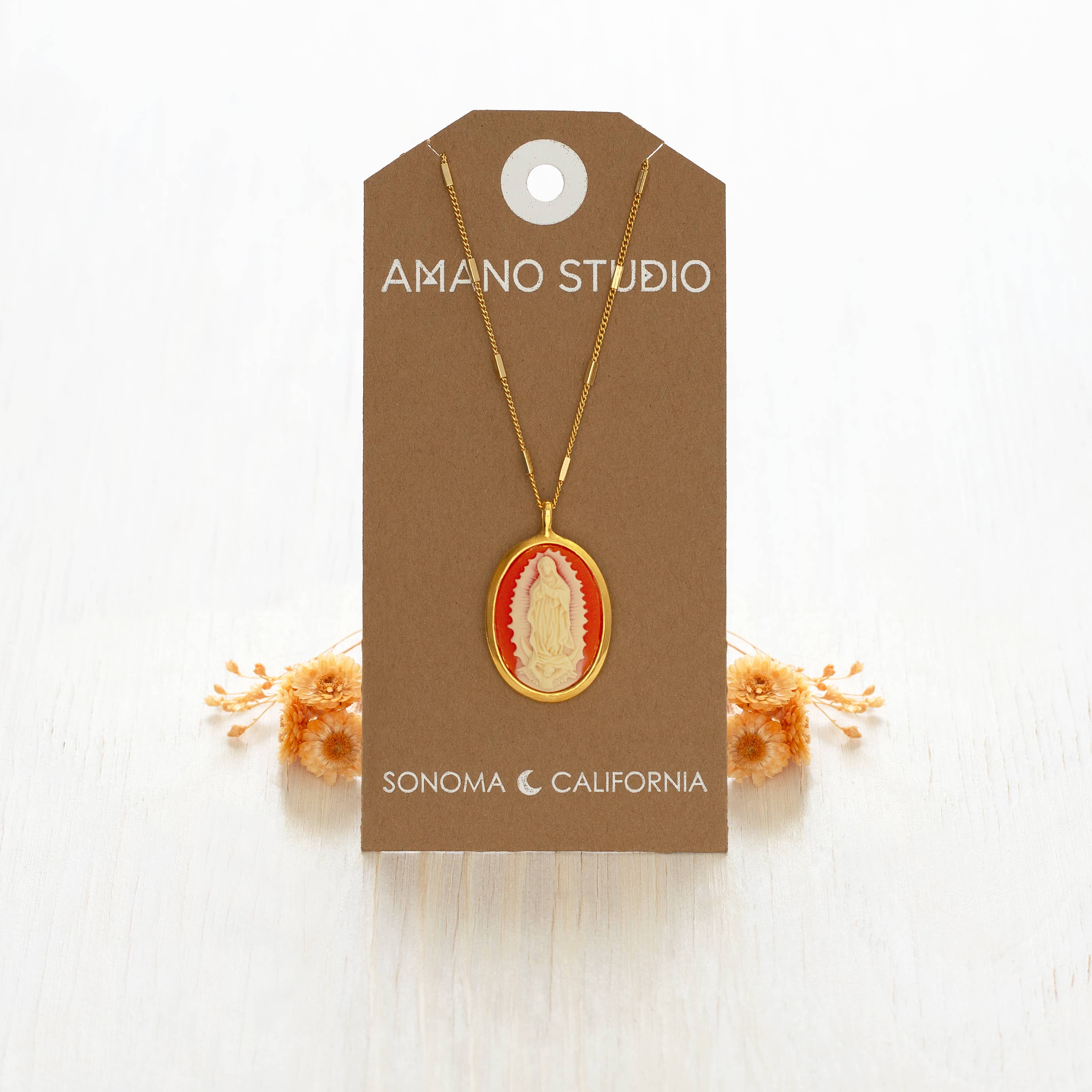 Amano Studio Virgin of Guadalupe Vintage Cameo Necklace
